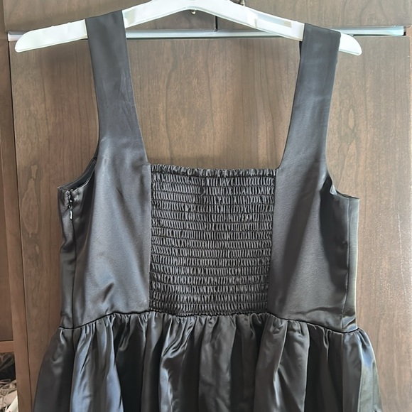 Wild Fable Black Fit & Flare Landscape satin Mini Dress large women’s new w tag - Picture 6 of 11